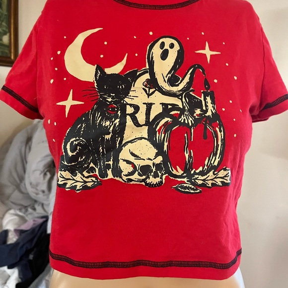 Retro vibe crop top Halloween goth - Picture 2 of 3